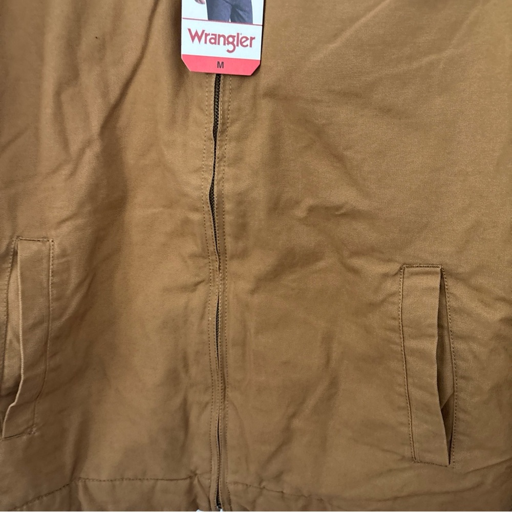 Wrangler Men's Quilted Lining Corduroy Collar Canvas Work Jacket, BROWN size S/M - Picture 10 of 12
